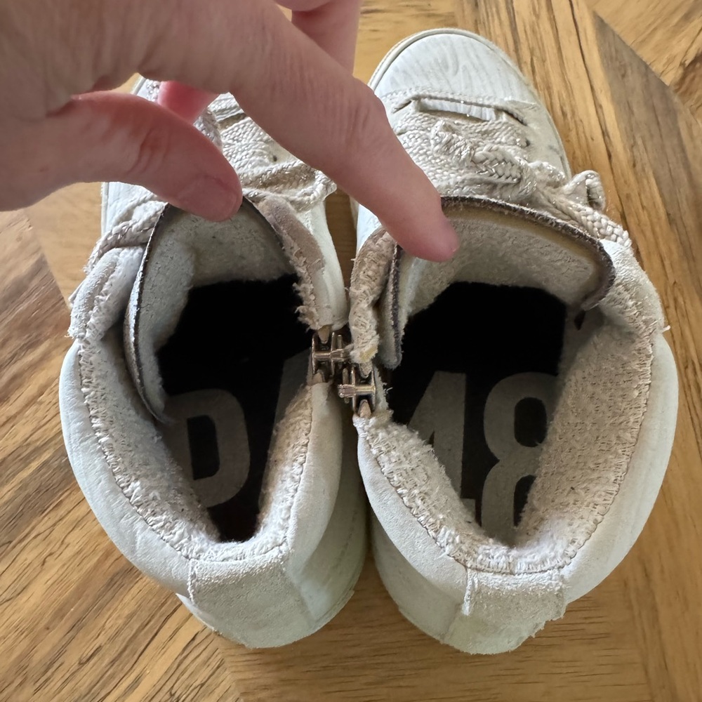 P448 White Sneakers Textured high top 37 - Picture 5 of 8